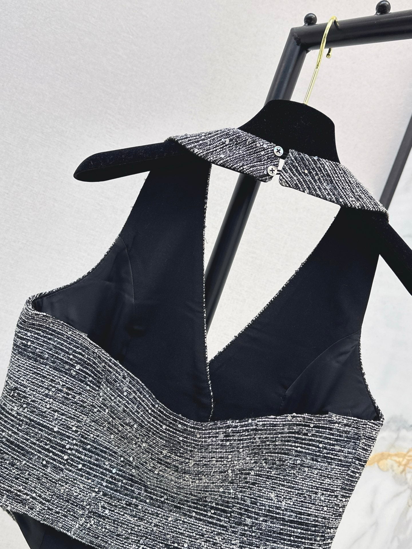 C*nel 25ss rhinestone halter vest