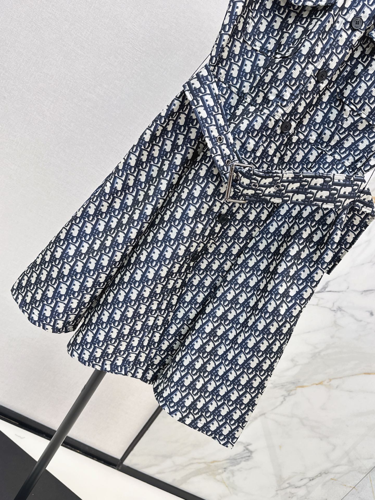 D*r 25ss jacquard Tied Belt short dress