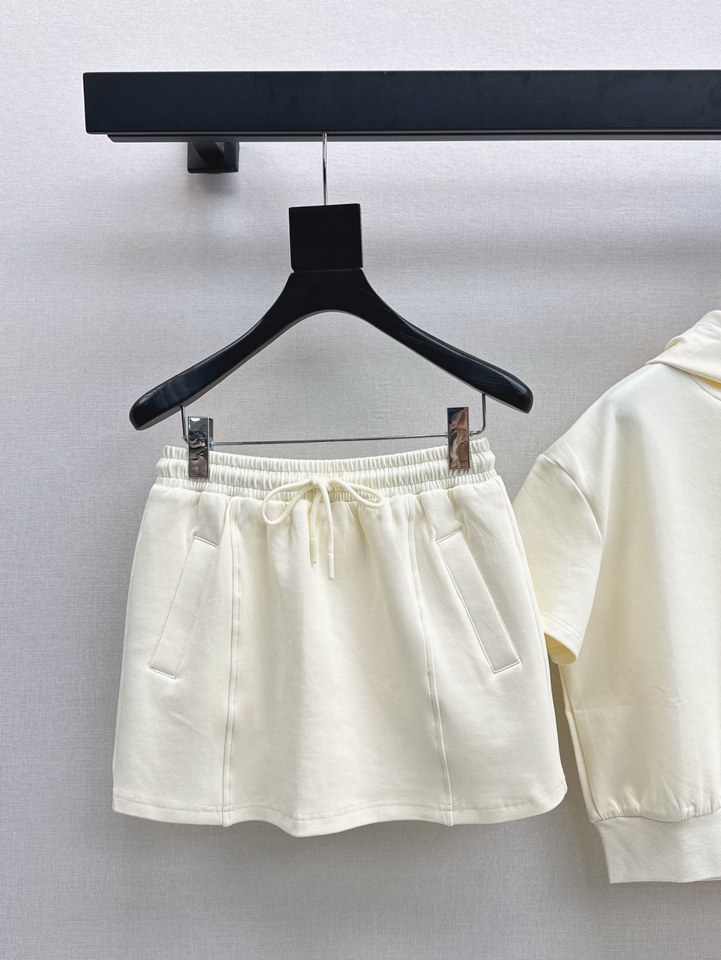 a1o Short hoodie + mini skirt set