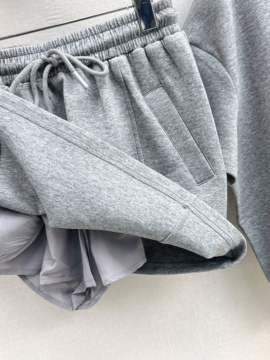 a1o Short hoodie + mini skirt set