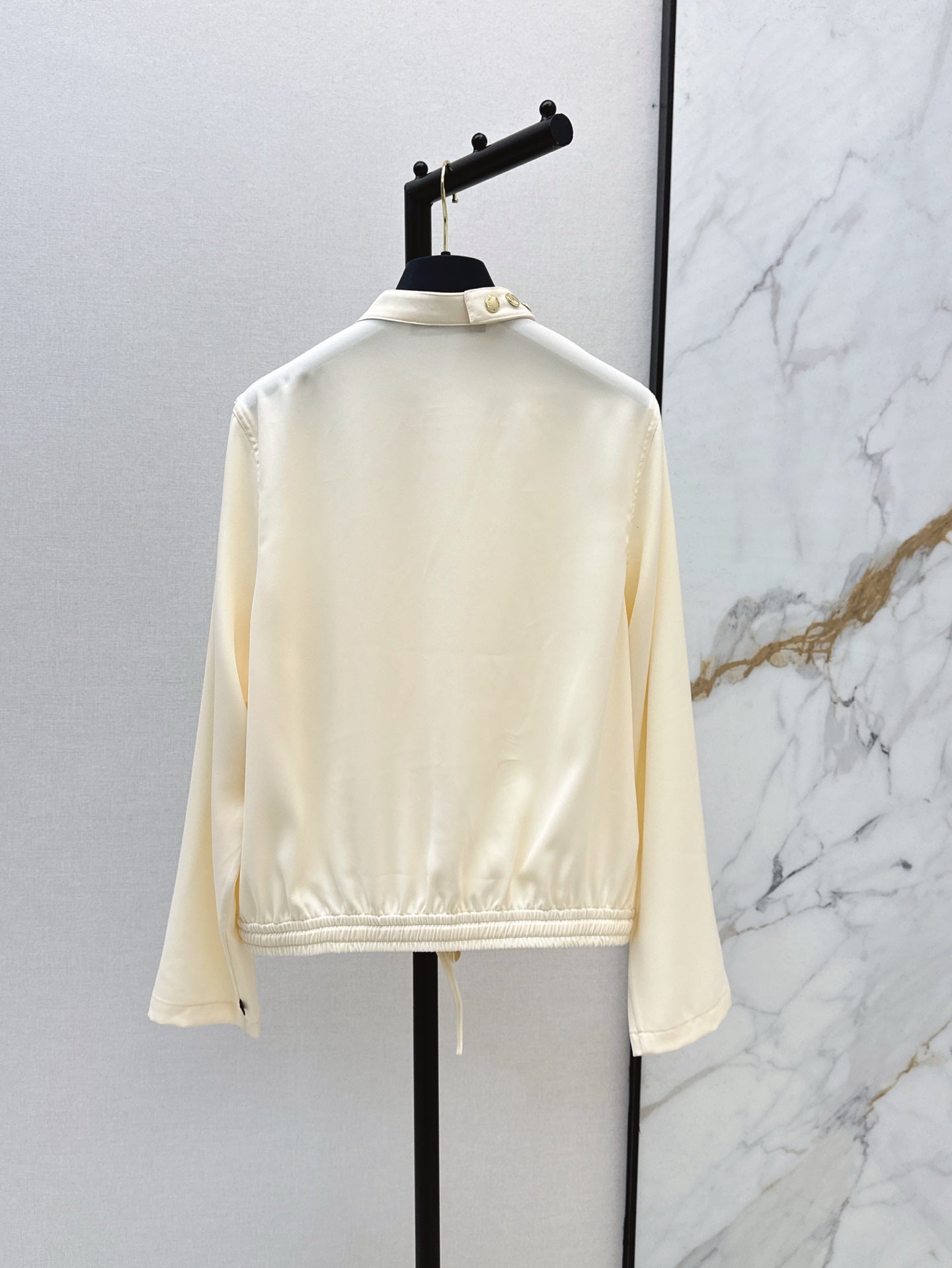 Loui* 25ss Stand collar drawstring waist shirt