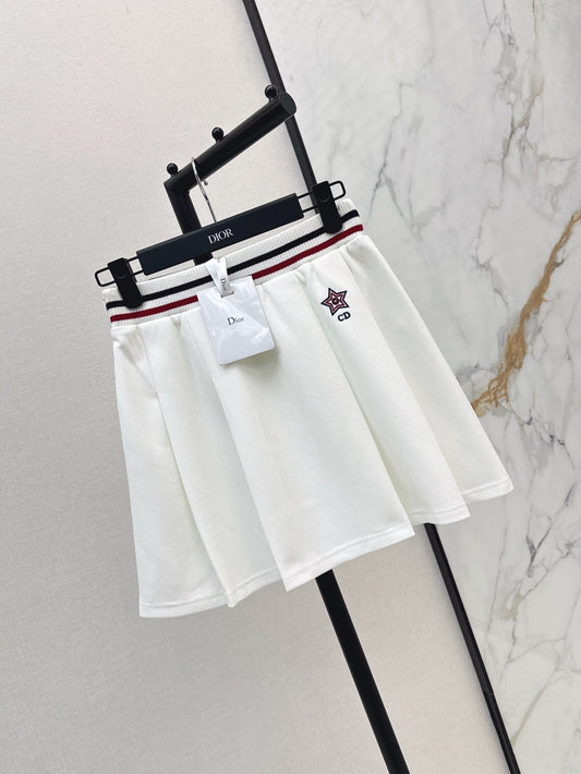 D*r 25ss Web waist pleated mini skirt