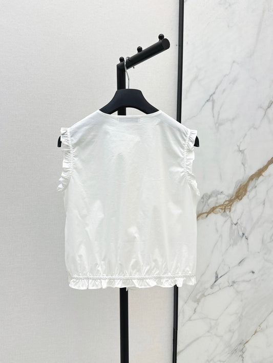 D*r 25ss Sleeveless shirt with ruffle trim