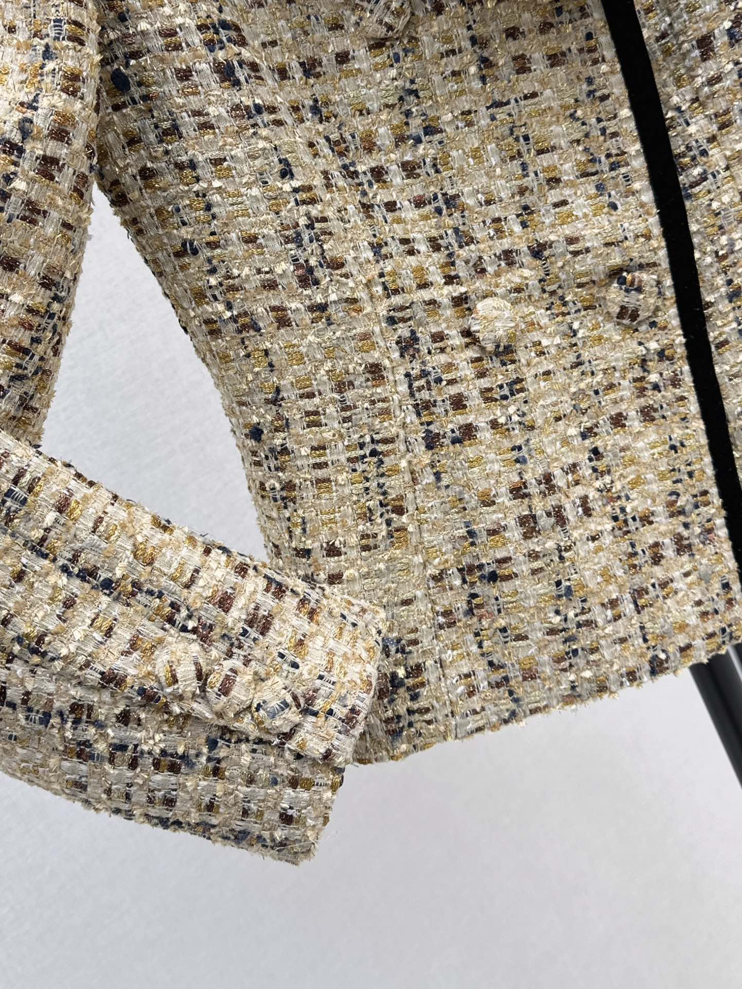 C*nel 25ss Boat neck woven tweed jacket
