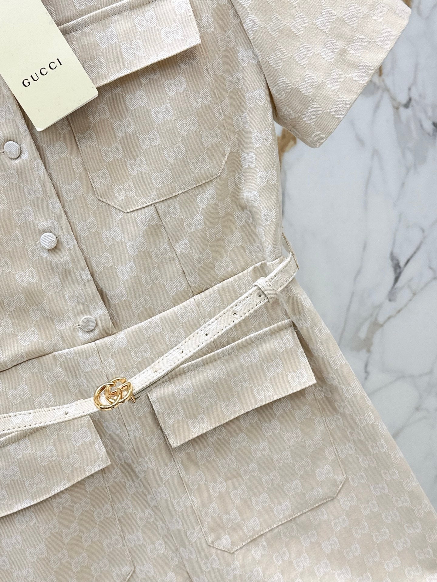 Gu* 25ss GG jacquard jumpsuit