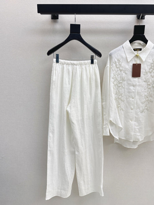 Lor*P beaded shirt + linen pant set