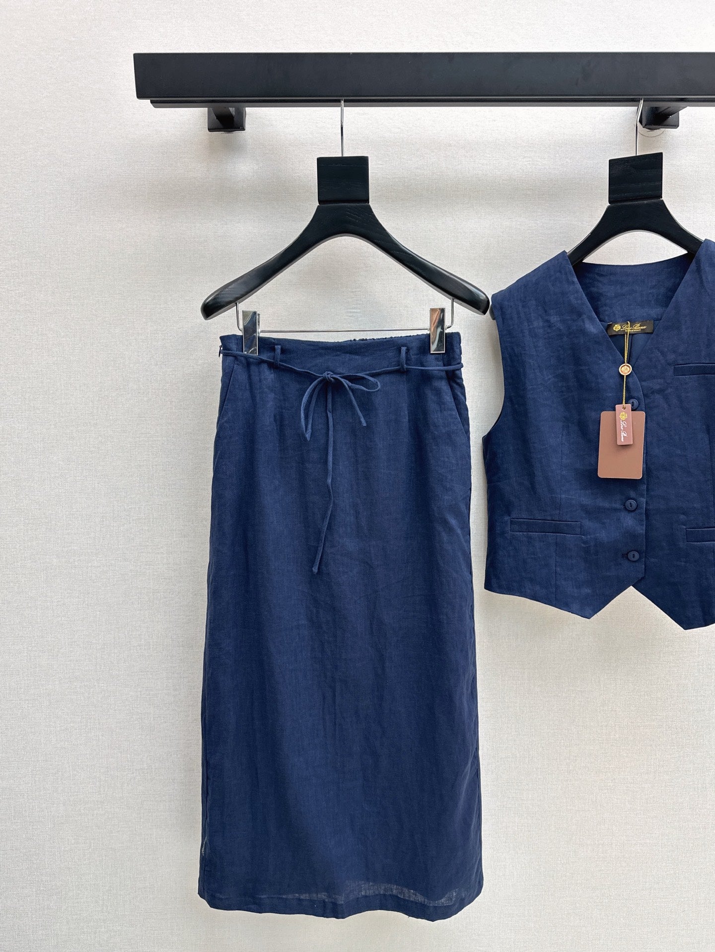 Lor*P 25ss linen vest+skirt suit