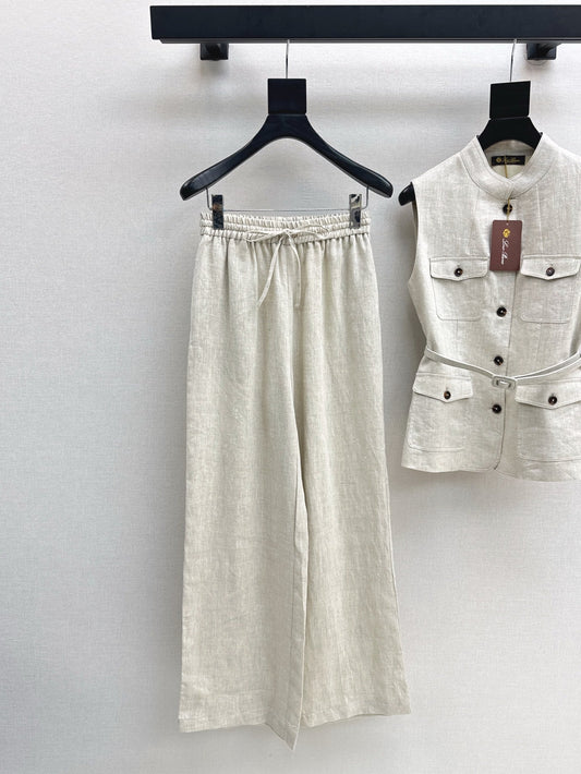 Lor*P 25ss belted vest + wide-leg pants set