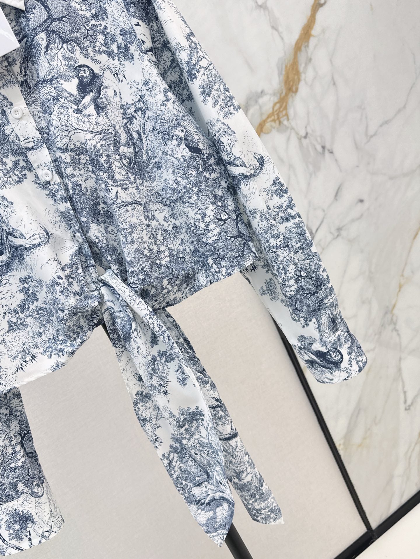 D*r 25ss print cropped tied shirt