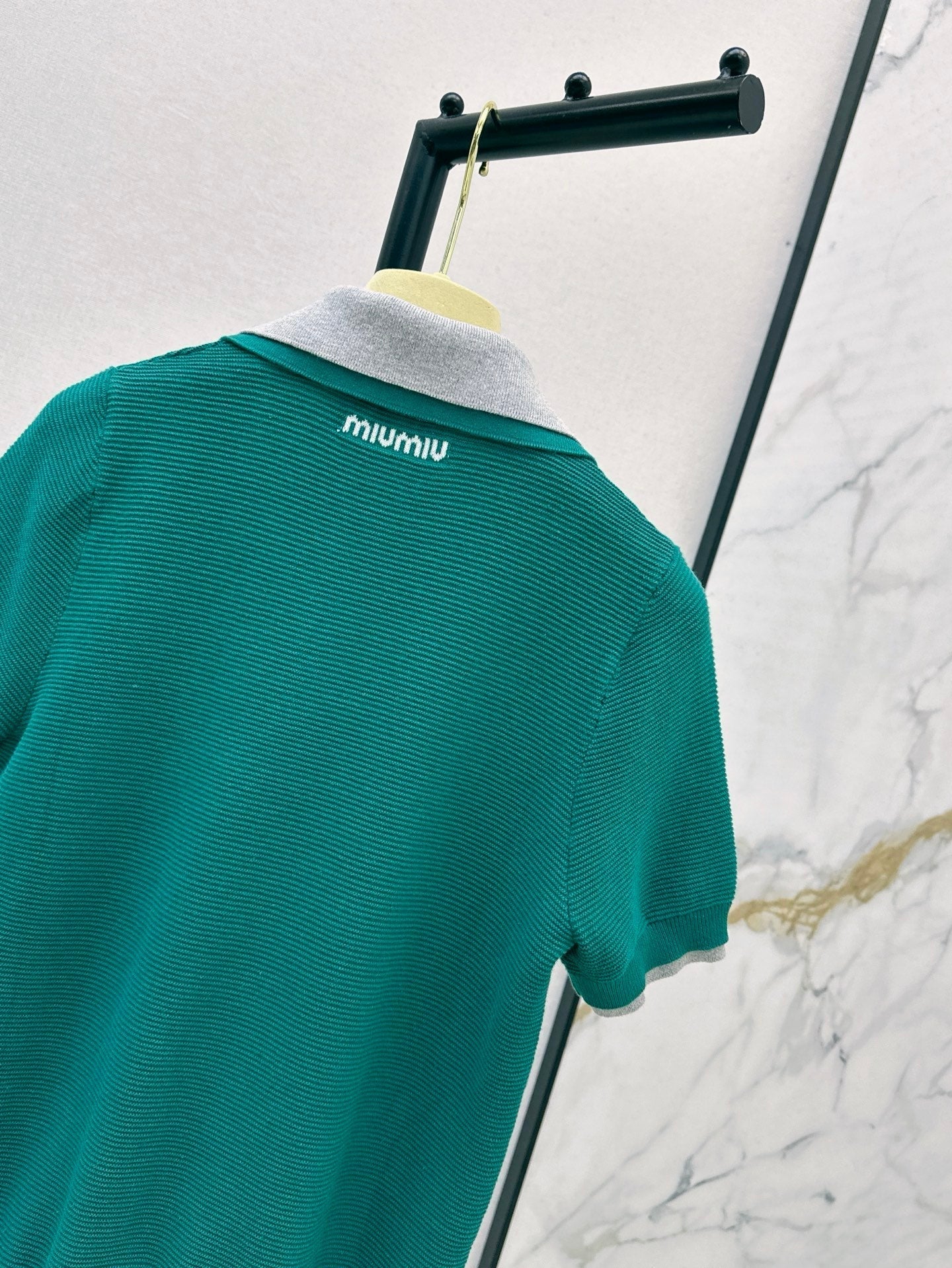 M*u 25ss cotton knitted polo shirt