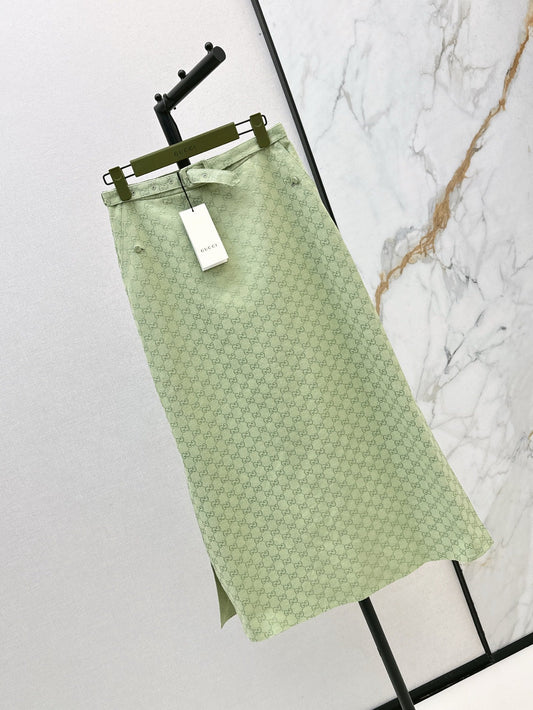 Gu* 25ss GG cotton gabardine skirt