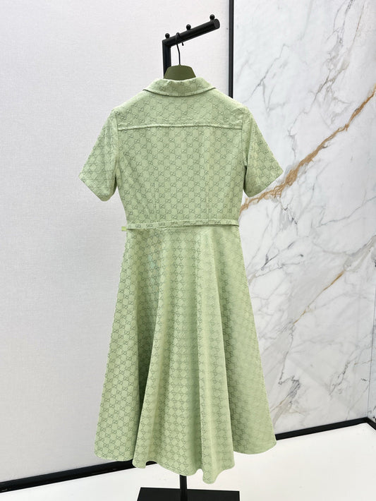 Gu* 25ss Mid-length GG jacquard dress