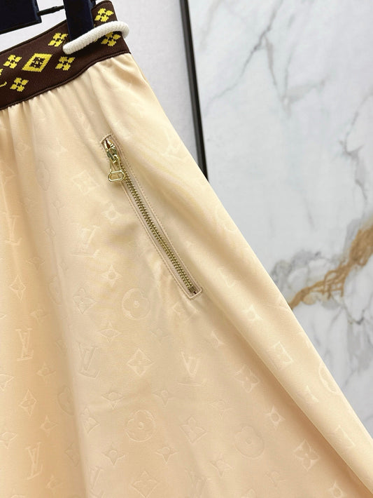 Loui* 25ss monogram elastic waist skirt