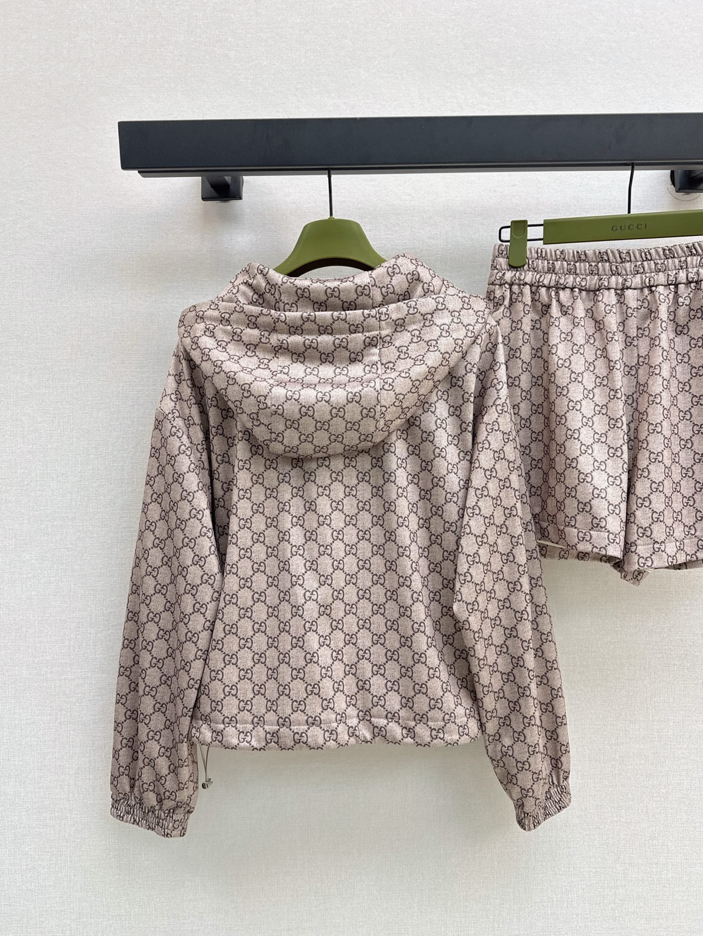 Gu* 25ss GG jacquard hooded jacket suit