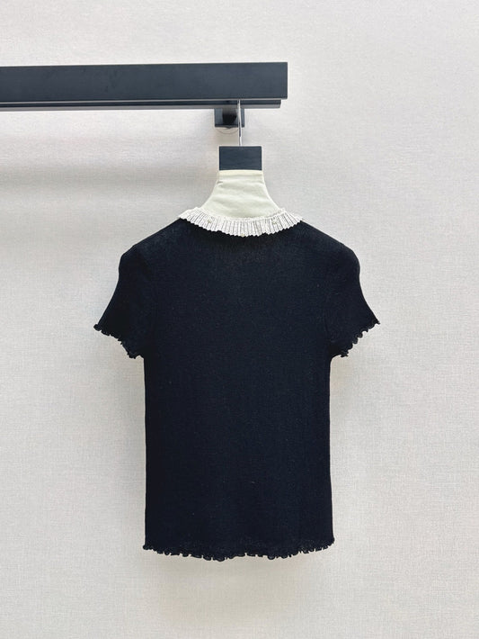 D*r 25ss Ruffled jersey top