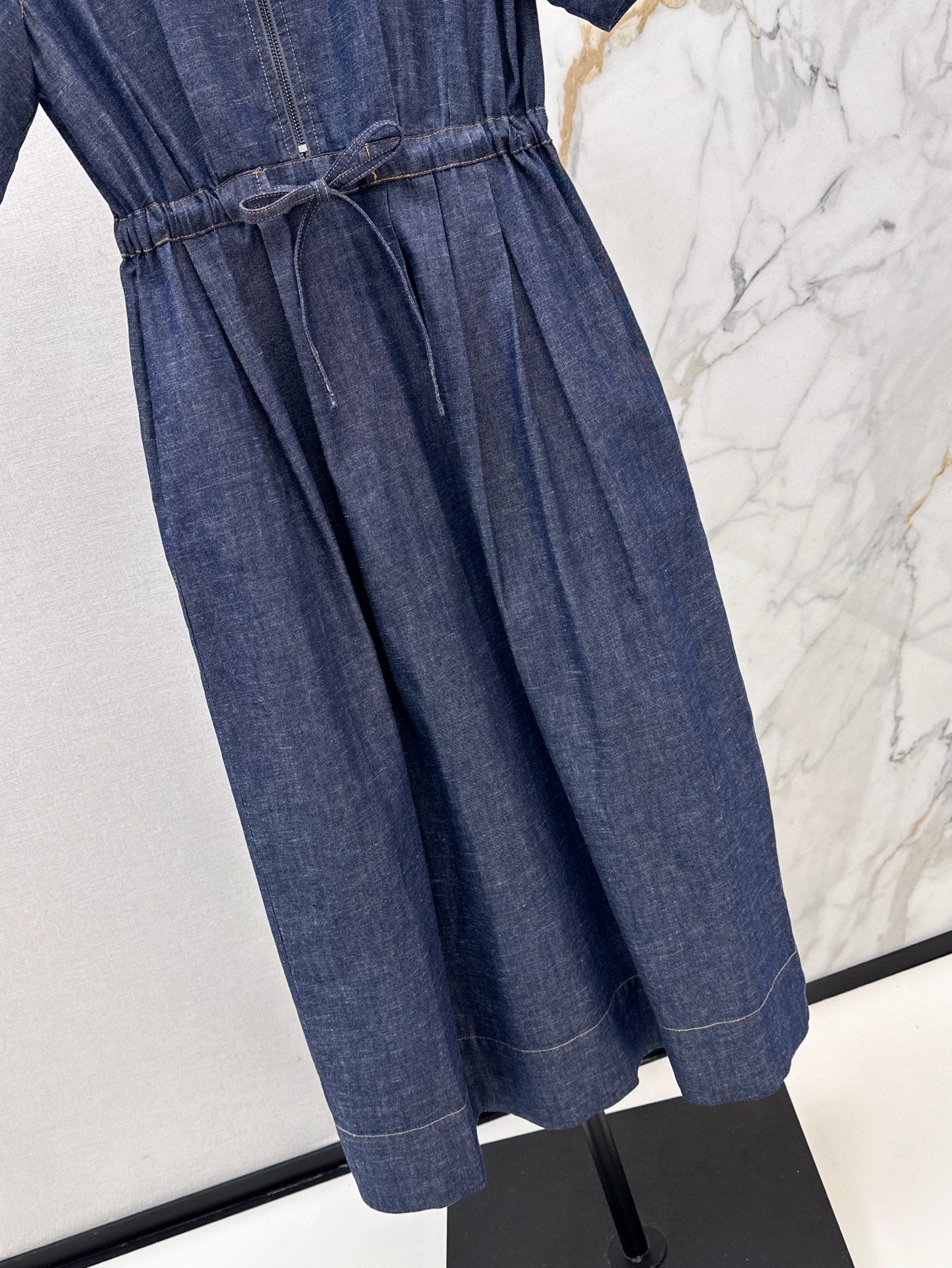 Brune*C 25ss belted denim dress