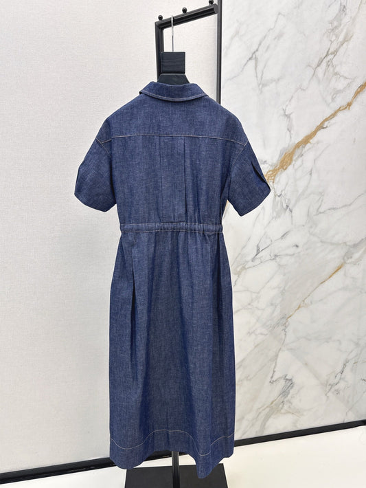 Brune*C 25ss belted denim dress