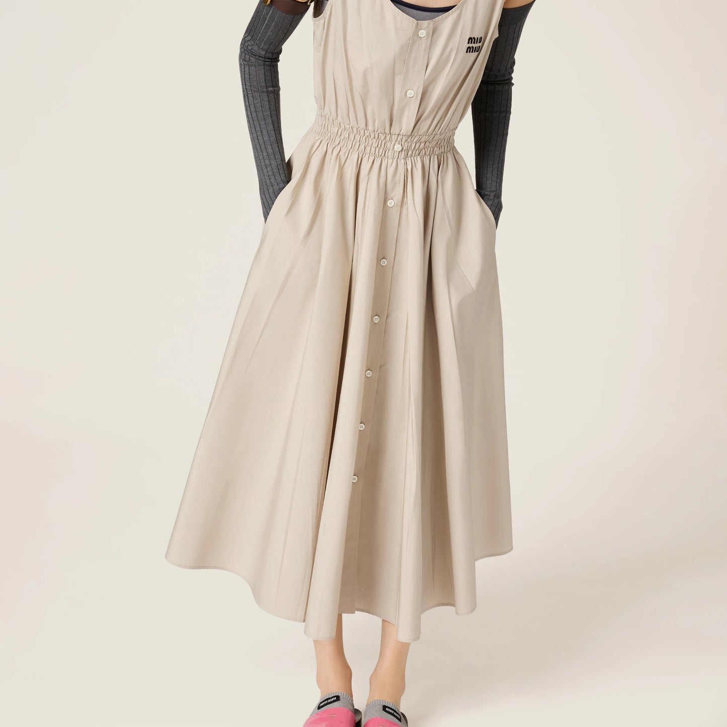 M*u 25ss buttons sleeveless dress