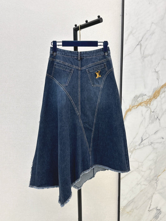 Loui* 25ss split denim skirt