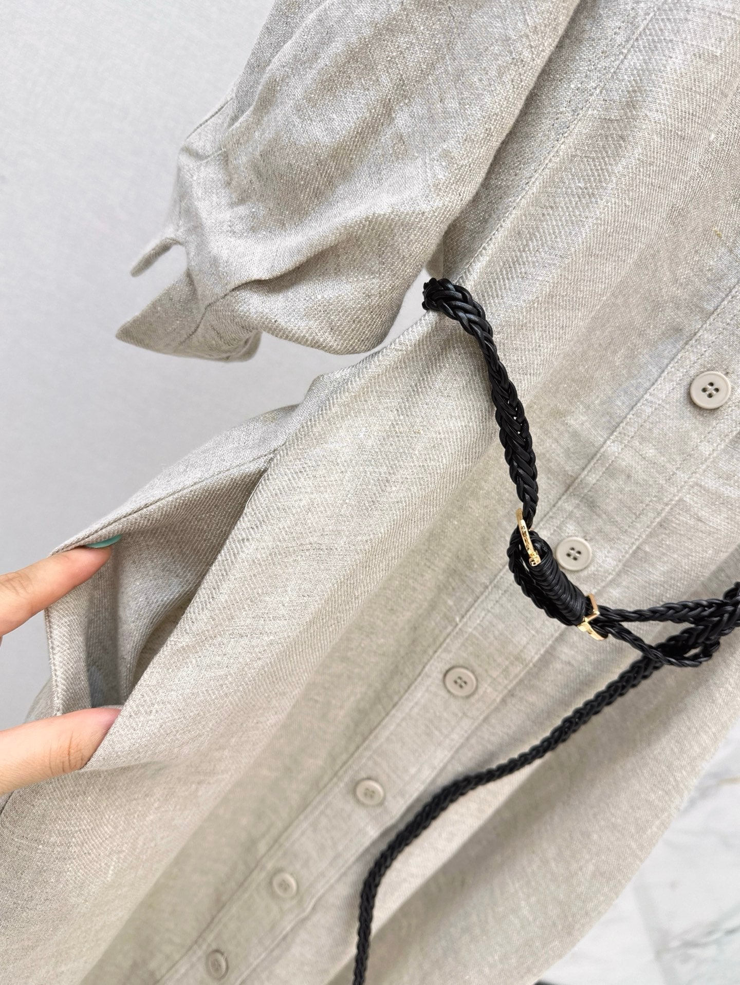 Lor*P 25ss belted linen long dress