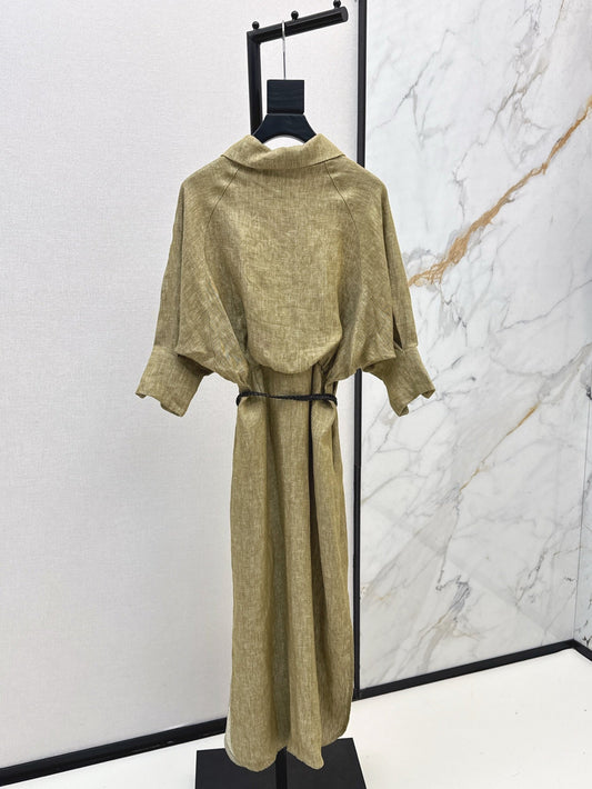 Lor*P 25ss belted linen long dress