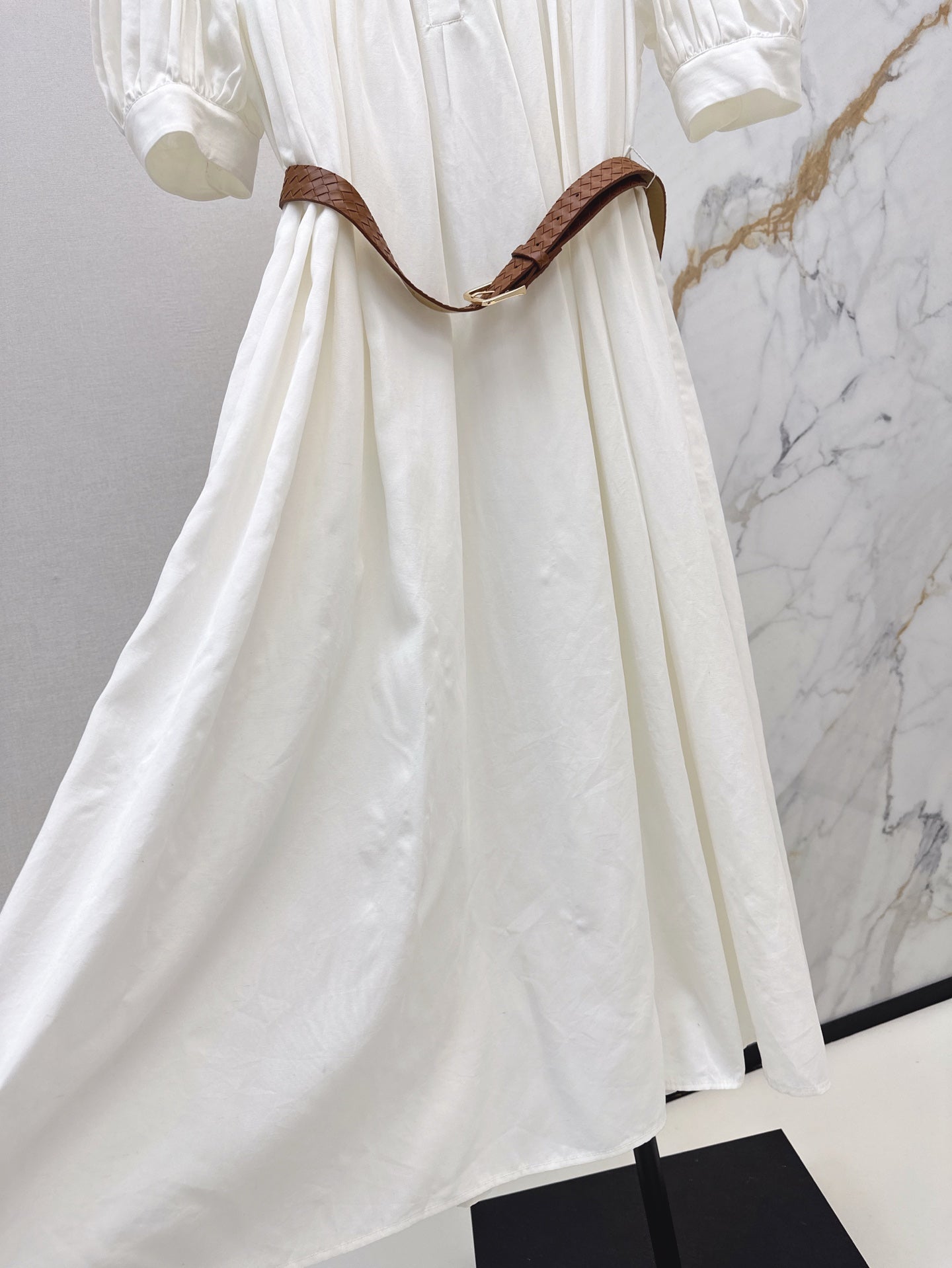 Loe* 25ss hollow patch belted dress