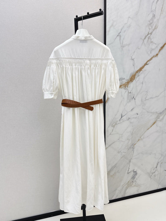 Loe* 25ss hollow patch belted dress