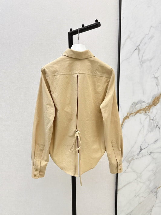 Loe* 25ss back slit tie shirt