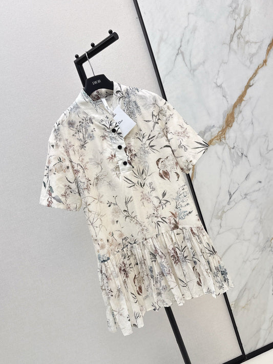 D*r 25ss print pleated shirtdress