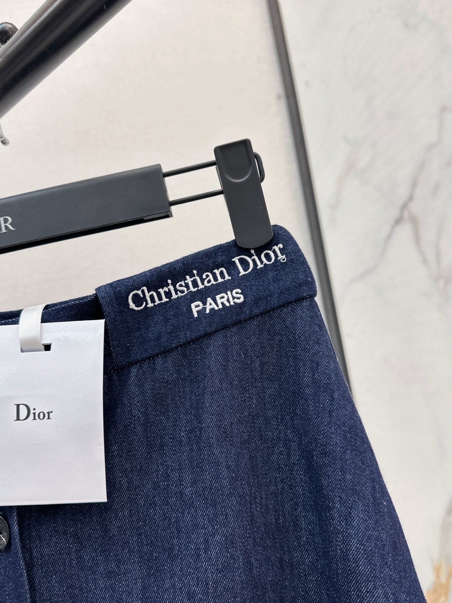 D*r 25ss mid-length embroidered waist denim skirt