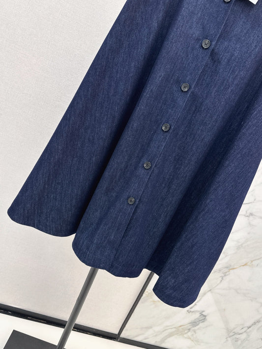 D*r 25ss mid-length embroidered waist denim skirt