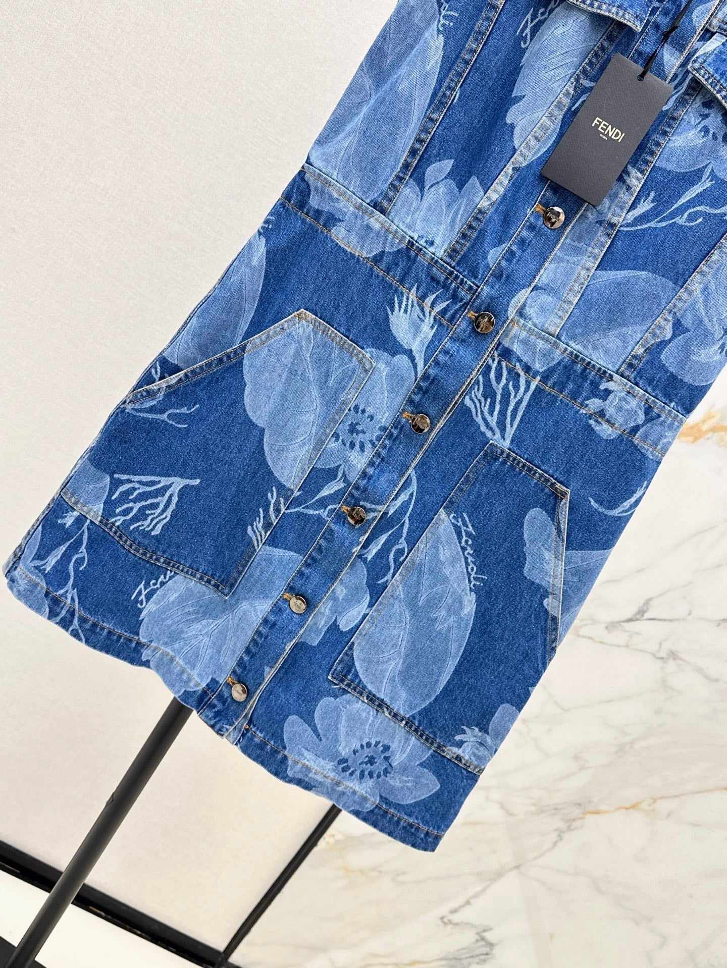 Fd* 25ss sleeveless short denim dress