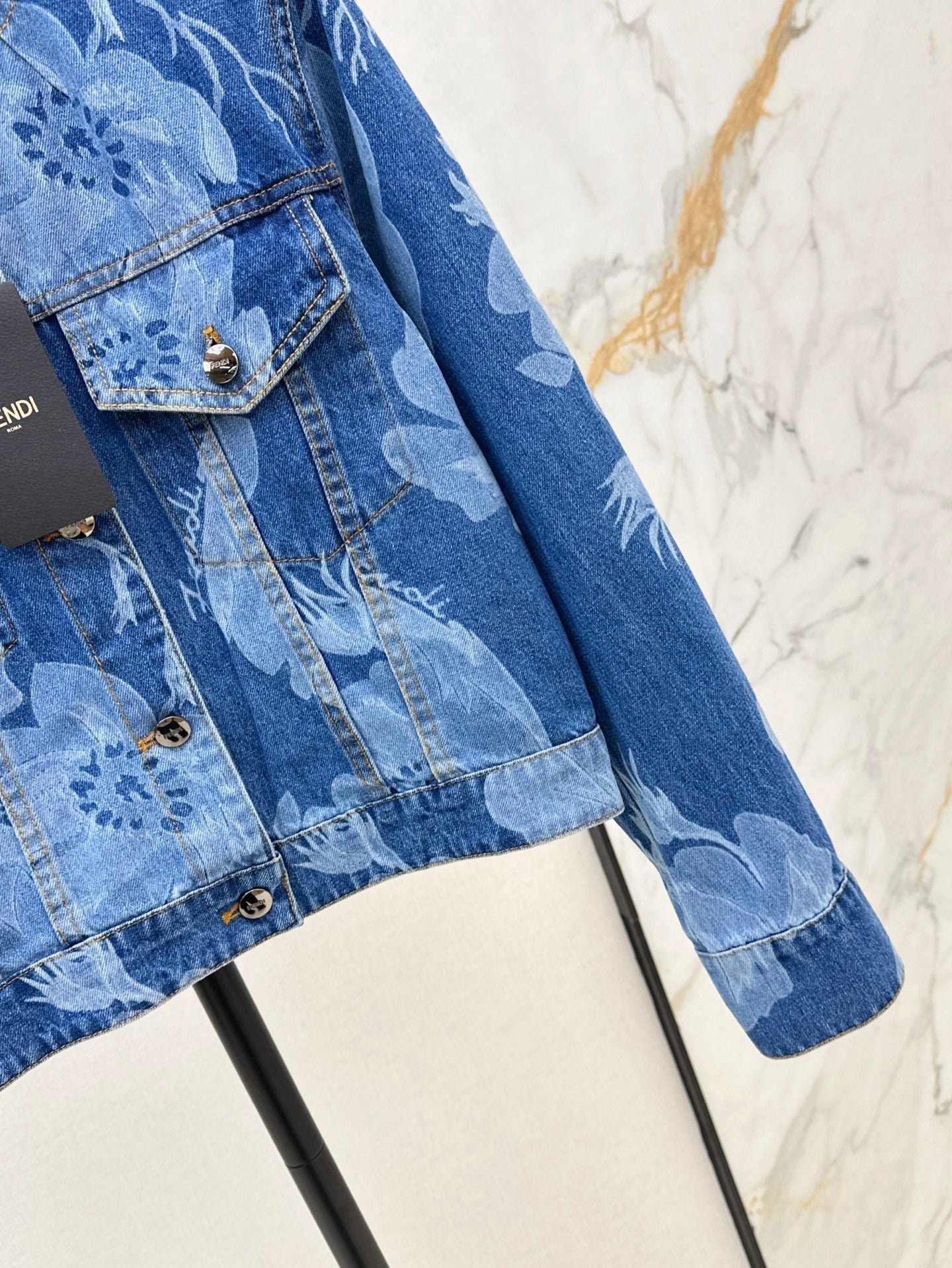 Fd* 25ss floral print denim jacket