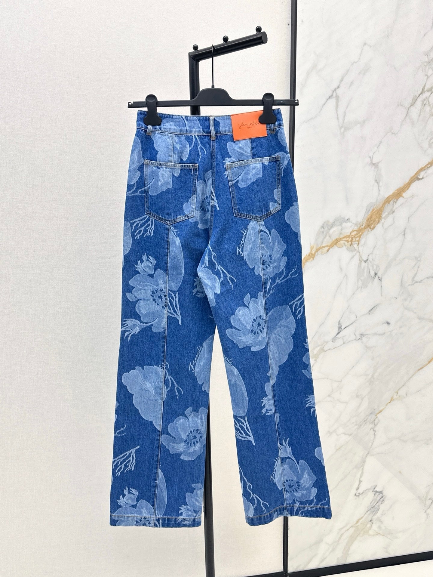 Fd* 25ss floral print denim pants