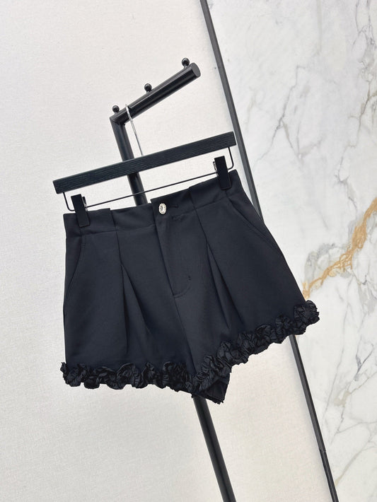 Valen* 25ss floral trim shorts