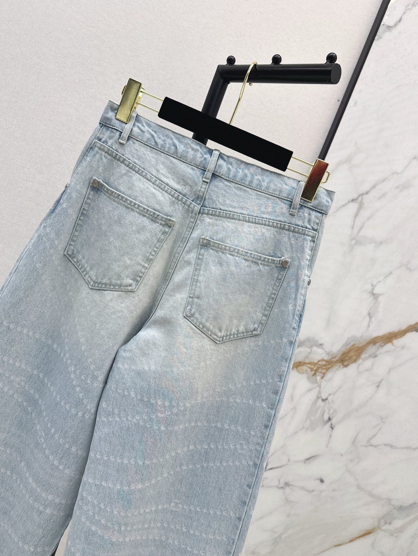 C*nel 25ss printed washed denim pants