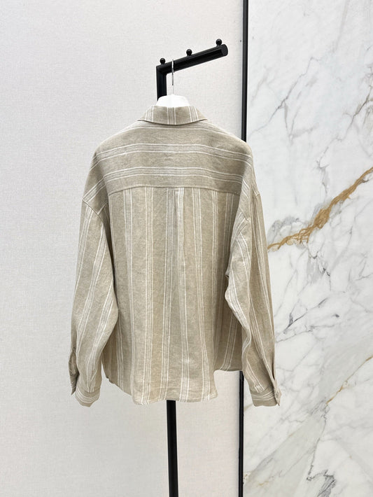 Loe* 25ss linen striped shirt