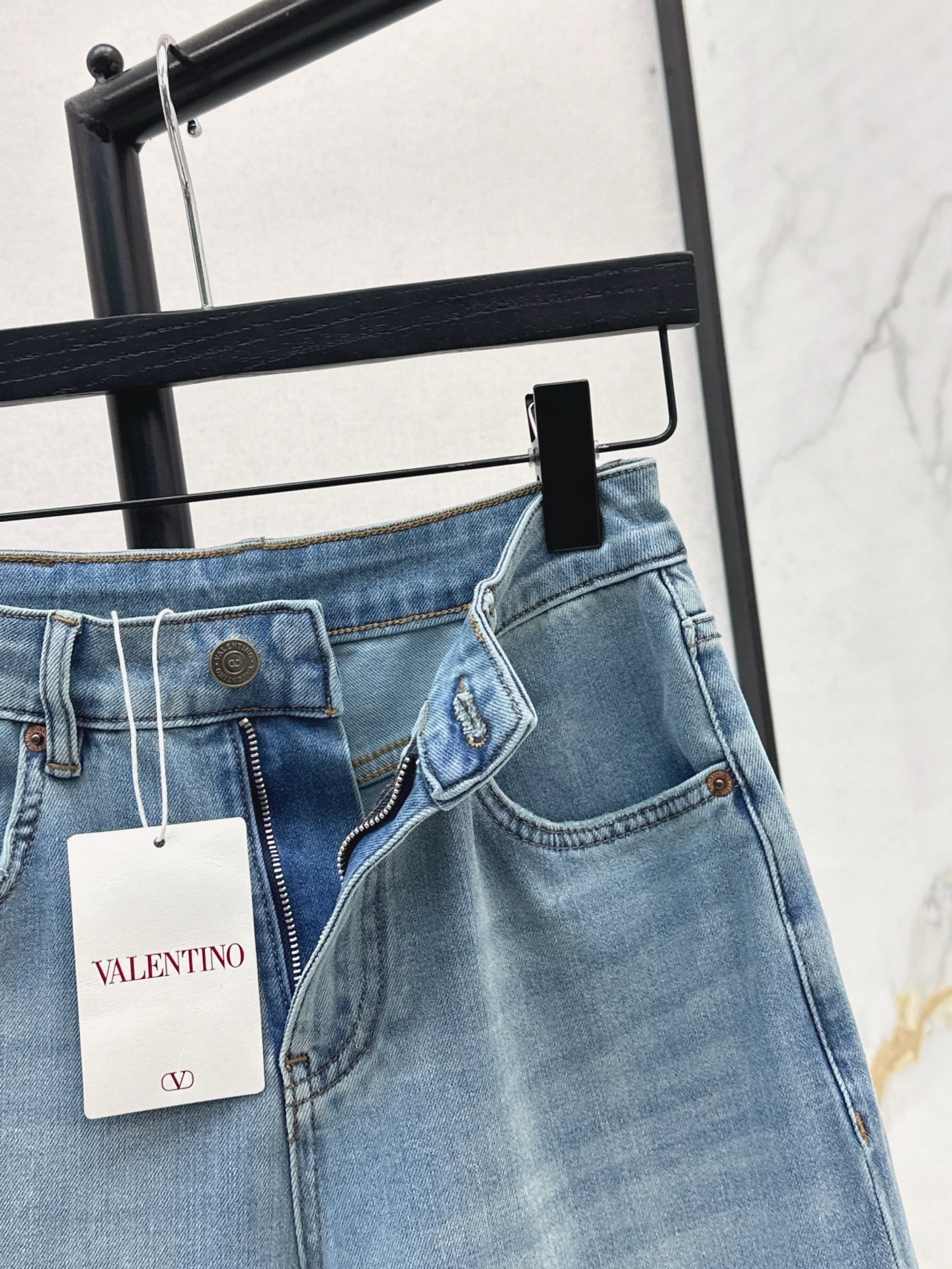 Valen* 25ss straight washed denim straight jeans