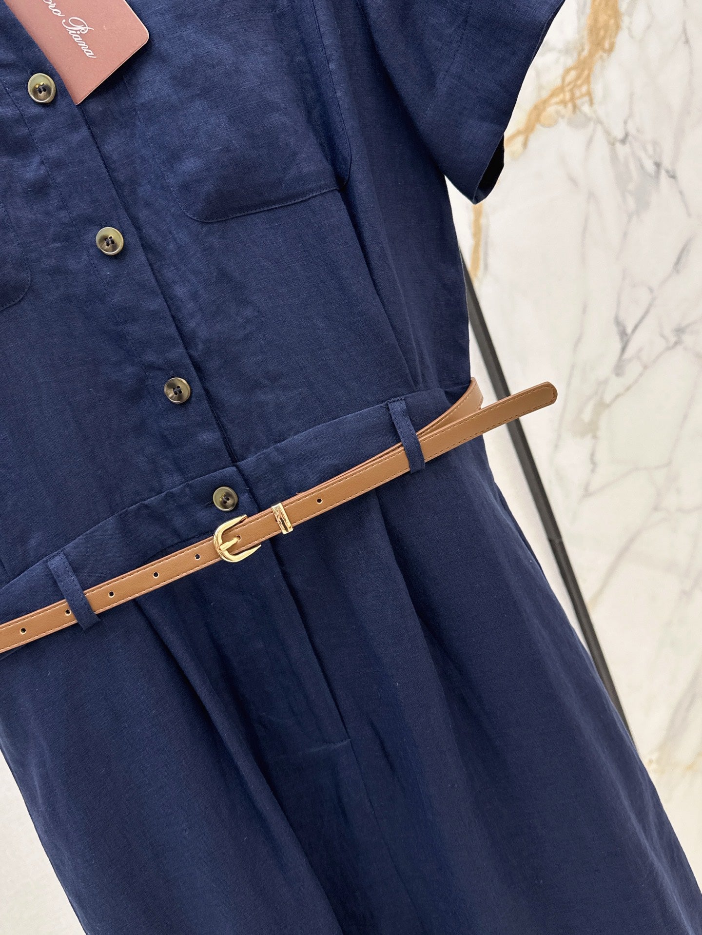 Lor*P 25ss linen belted shirt dress