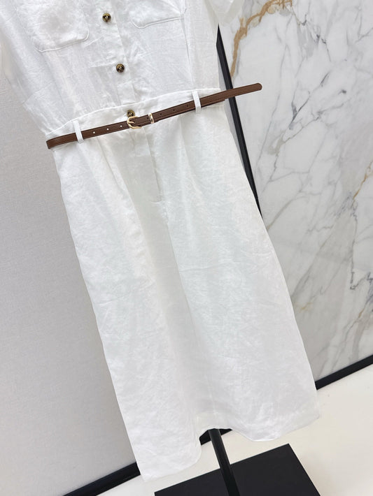 Lor*P 25ss linen belted shirt dress