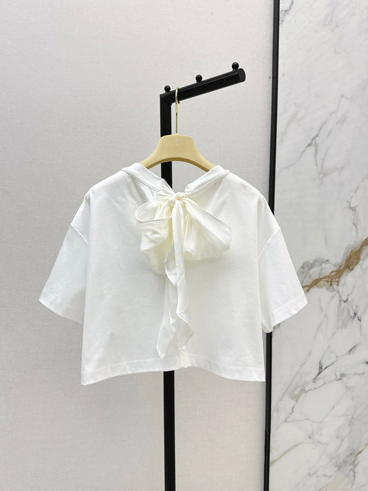 M*u 25ss ribbon back cropped t-shirt