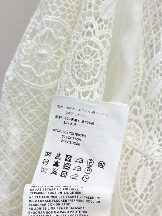 M*u 25ss lace patchwork mesh skirt