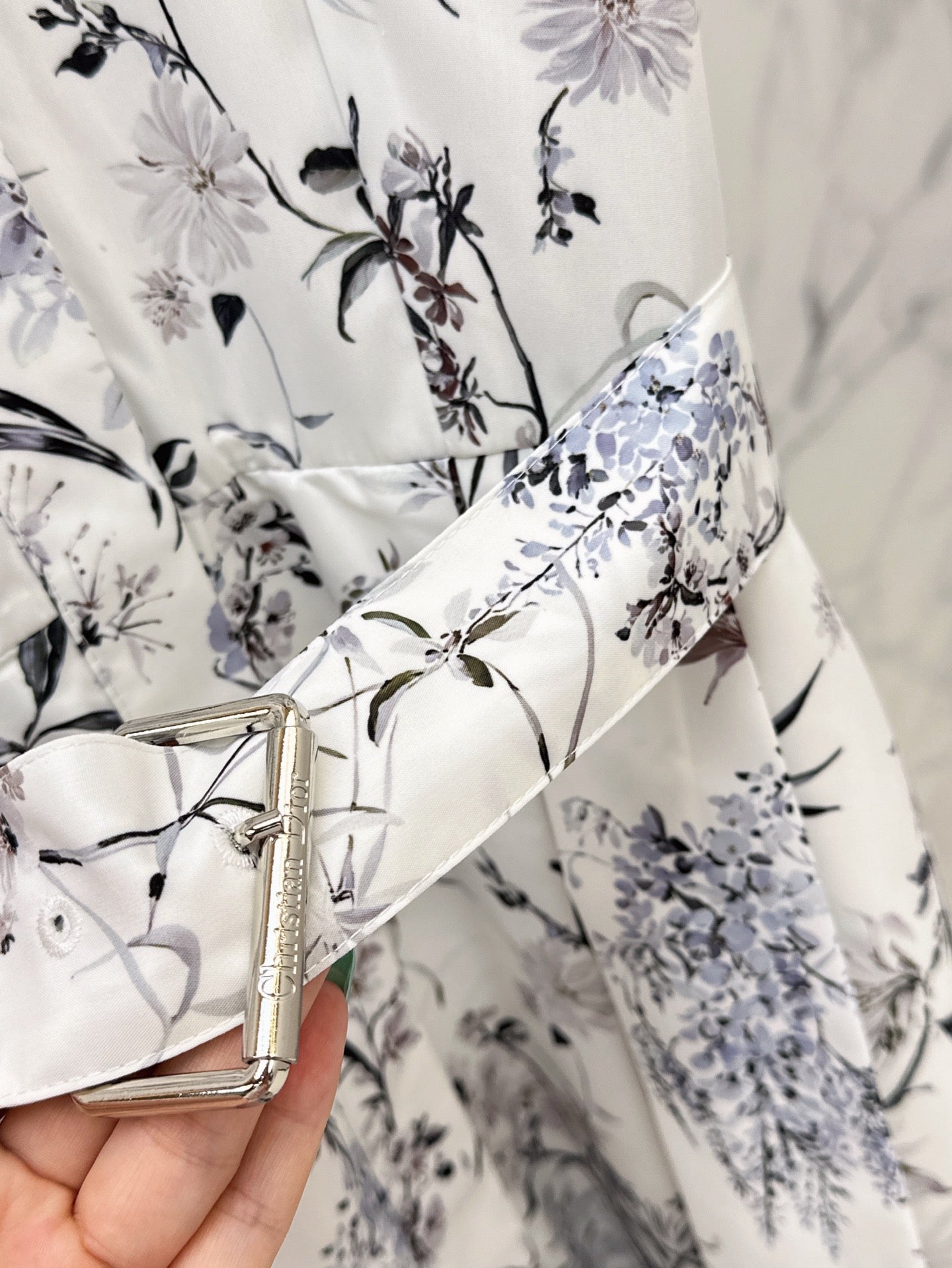 D*r 25ss printed twill belted dress