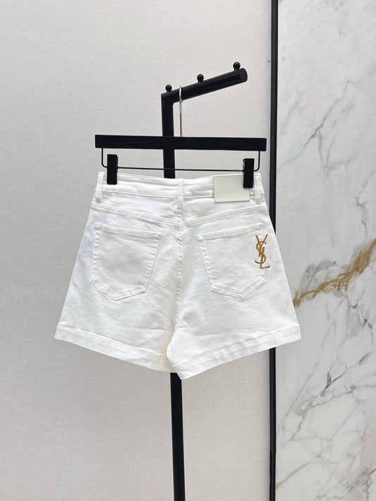 YS* 25ss embroidered denim shorts