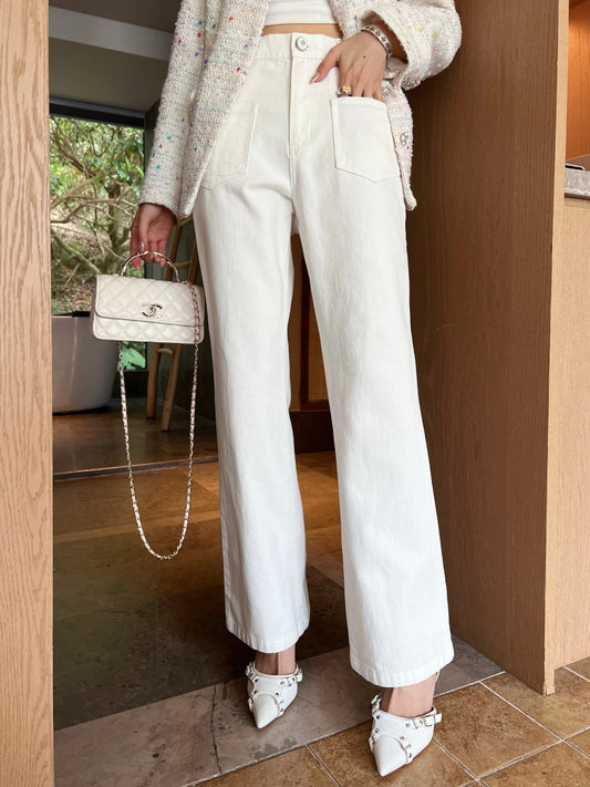 C*nel 25ss logo embroidered cotton pants