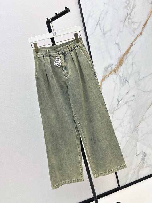 Loe* 25ss pleated front denim pants