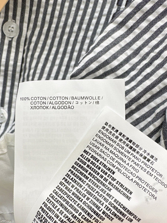 M*u 25ss striped crop pleated shirt