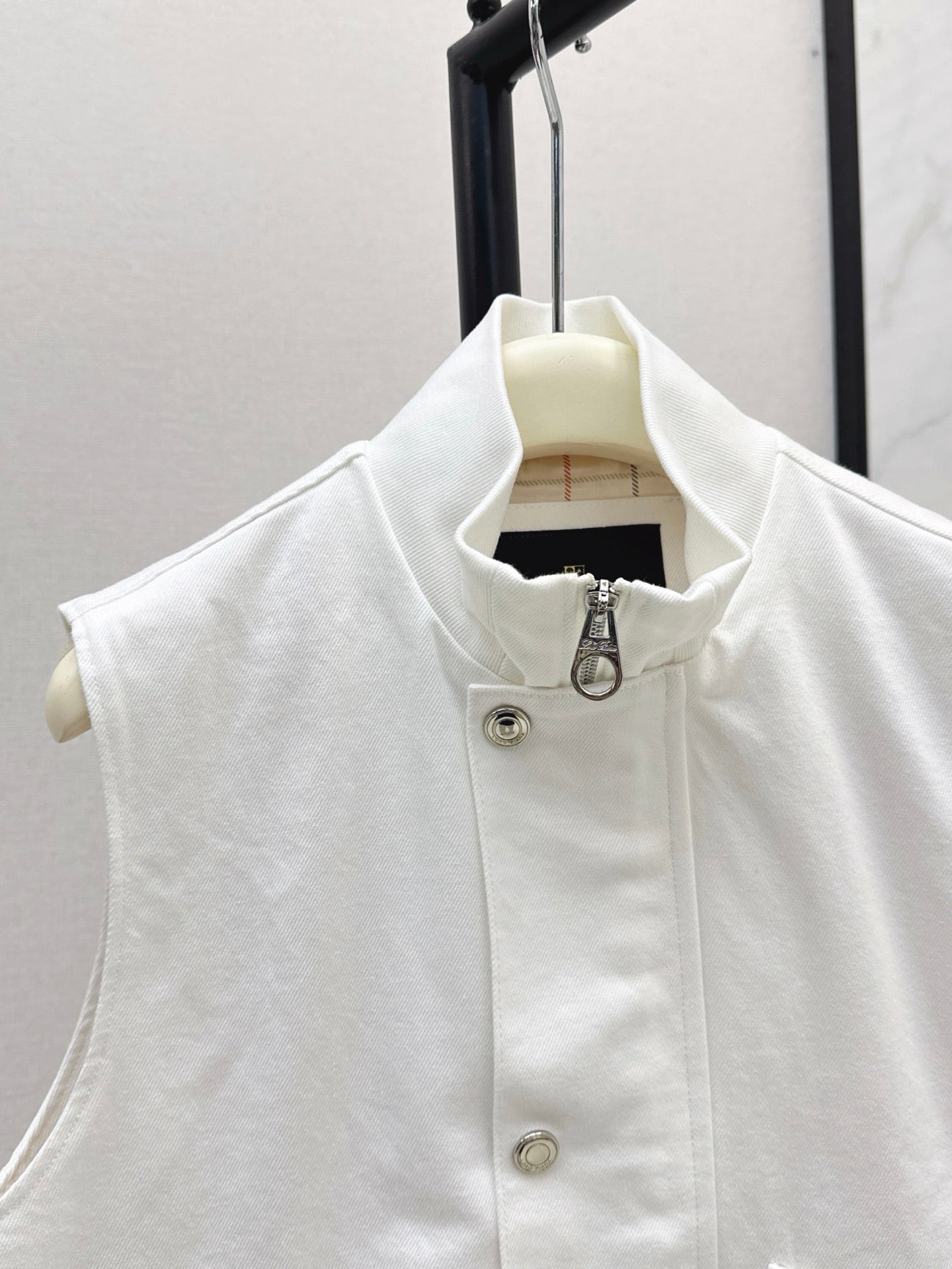 Lor*P 25ss ribbed stand collar denim vest