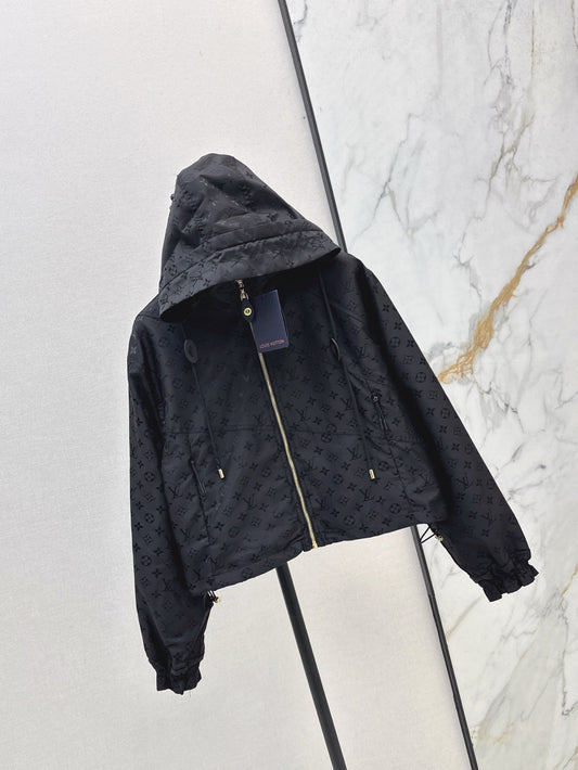Loui* 25ss monogram cropped windbreaker