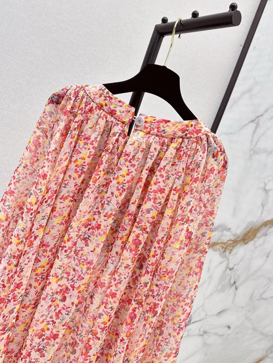 C*nel 25ss printed silk dress